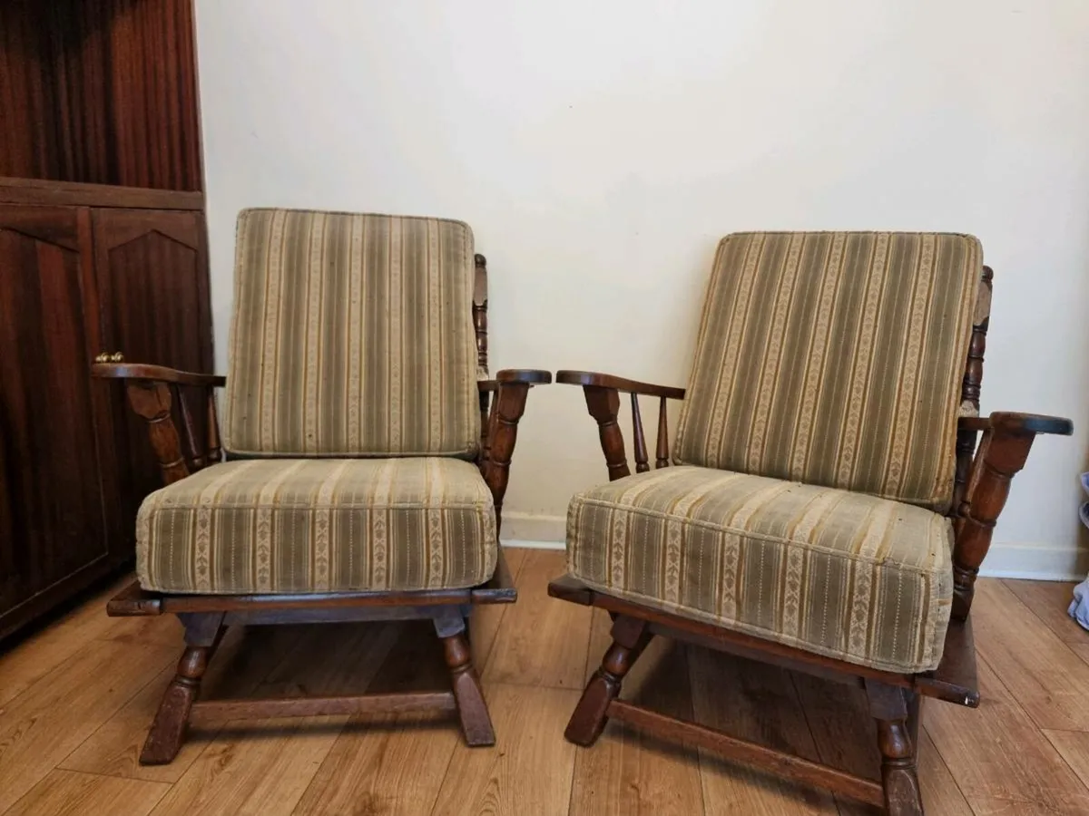 Wooden chairs with cushions - Image 2