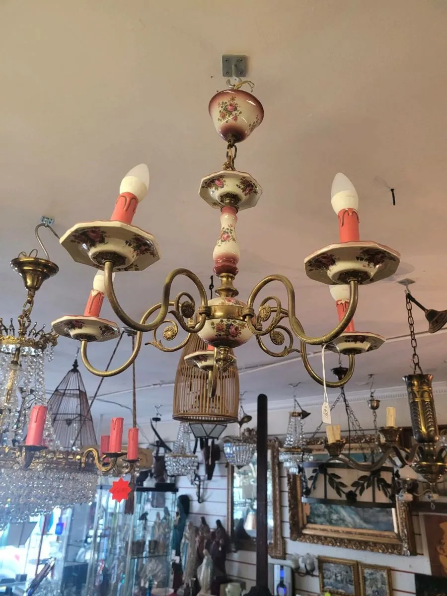 French porcelain ceiling light