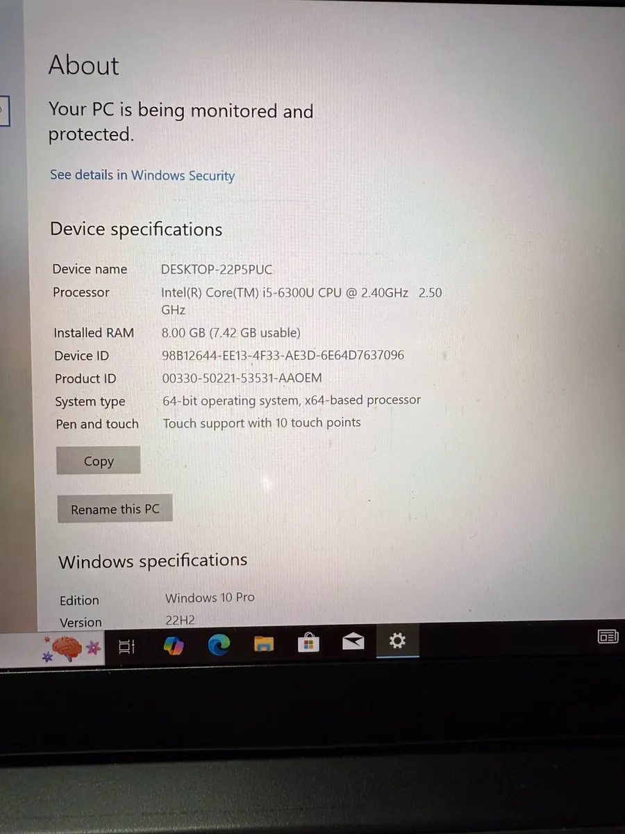 Lenovo T460s Touch i5 8-256 w10 - Image 2