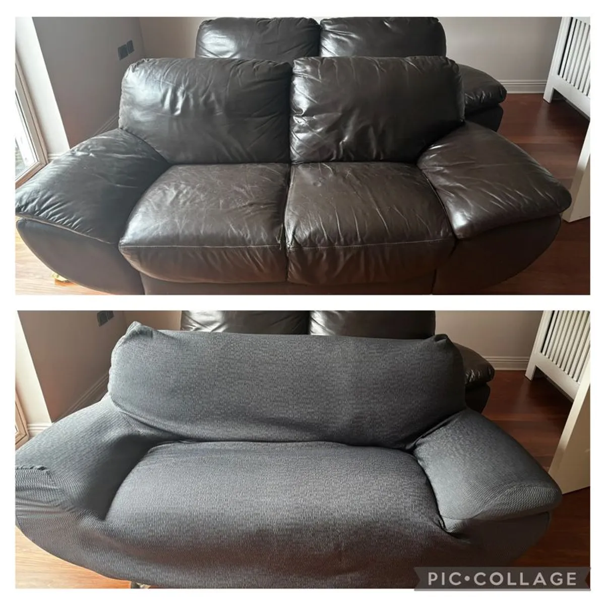 Brown leather couches - Image 1