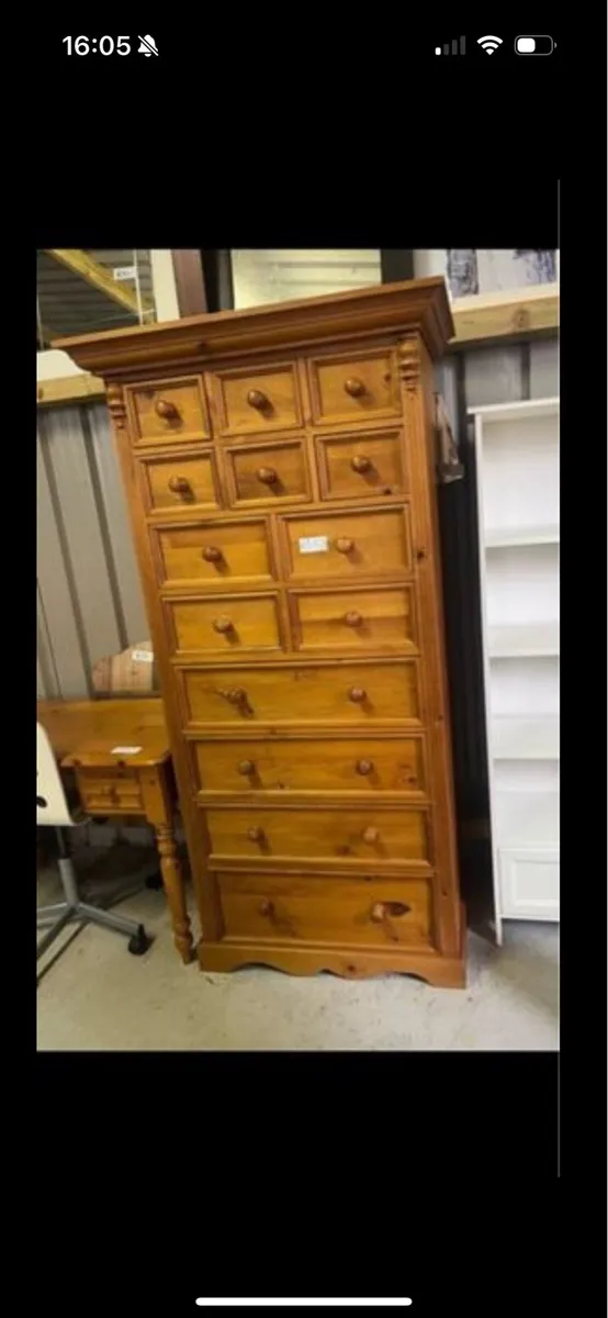Pine tall boy chest - Image 2