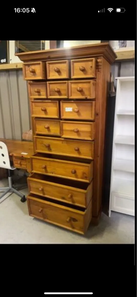 Pine tall boy chest - Image 3