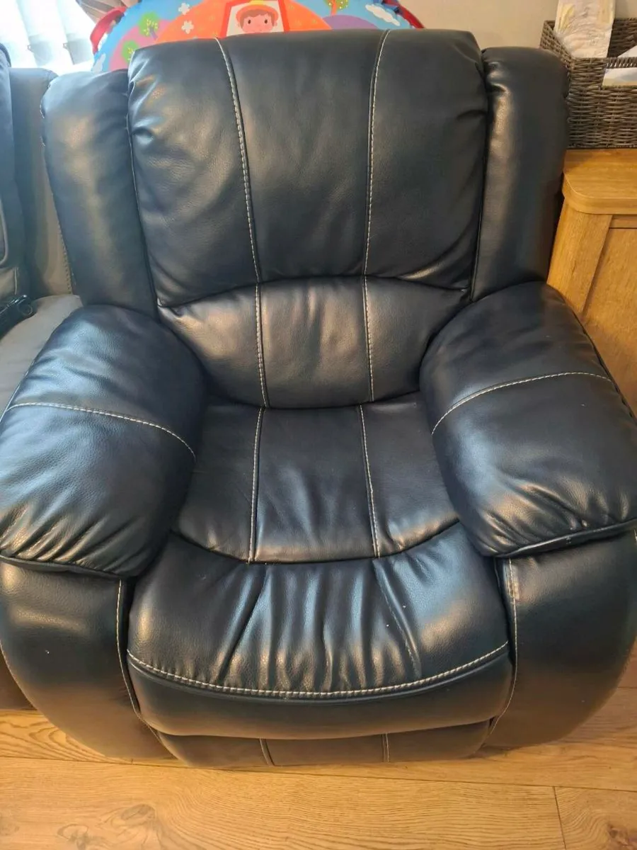 Navy recliner chair - Image 1