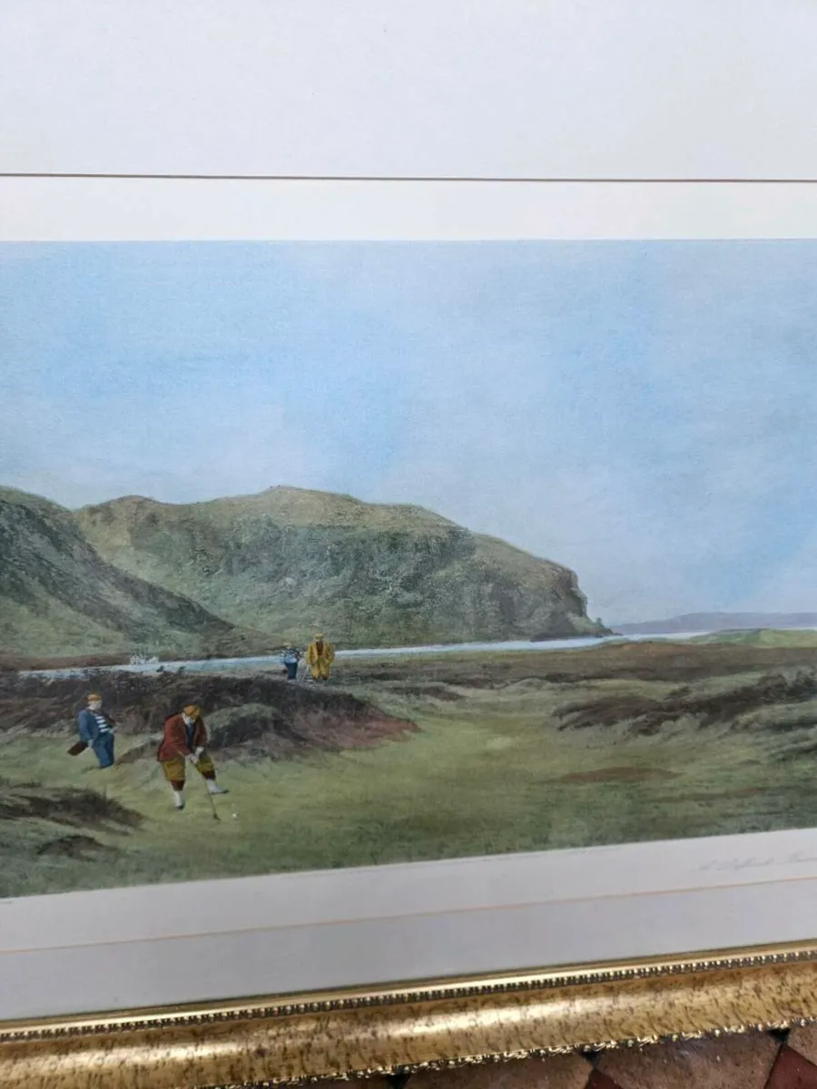 Golf Picture Print A Difficult Bunker Gold Frame - Image 4