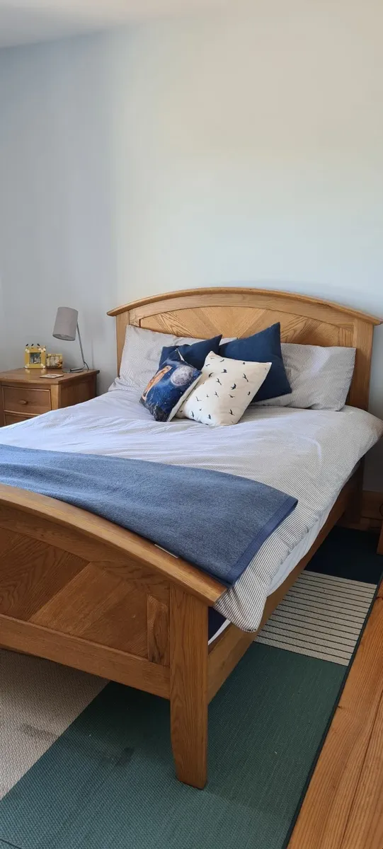 Solid Oak Double Bed - Image 1