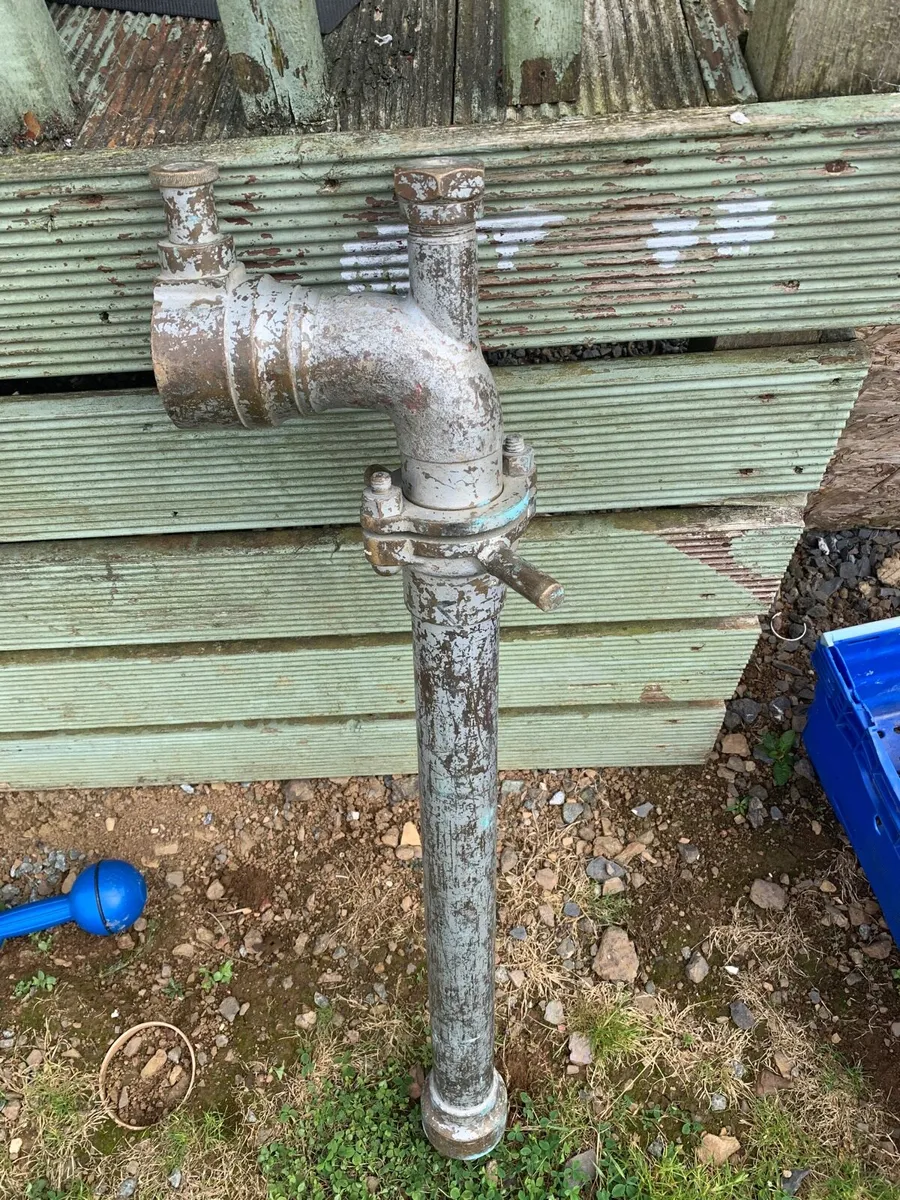 Vintage Brass Fire hydrant pipe and hose - Image 3