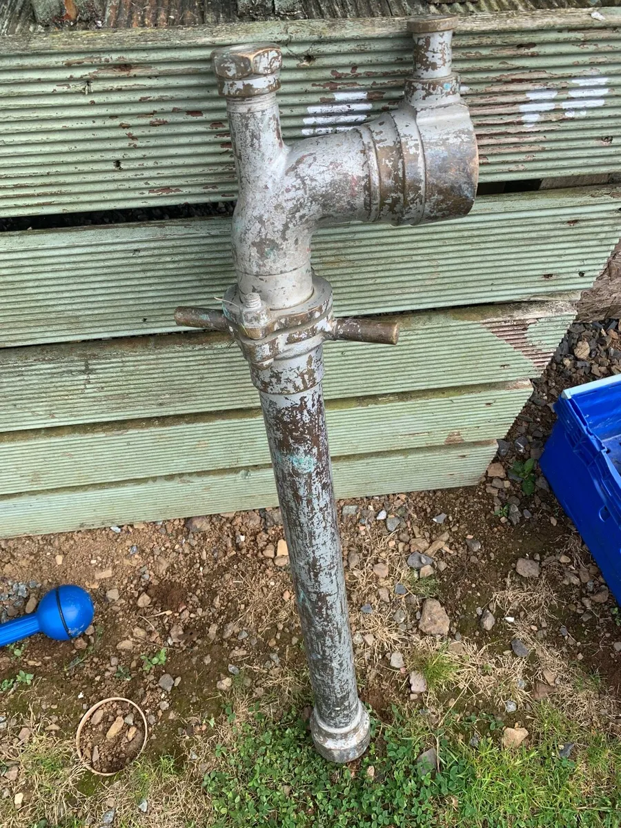 Vintage Brass Fire hydrant pipe and hose - Image 4