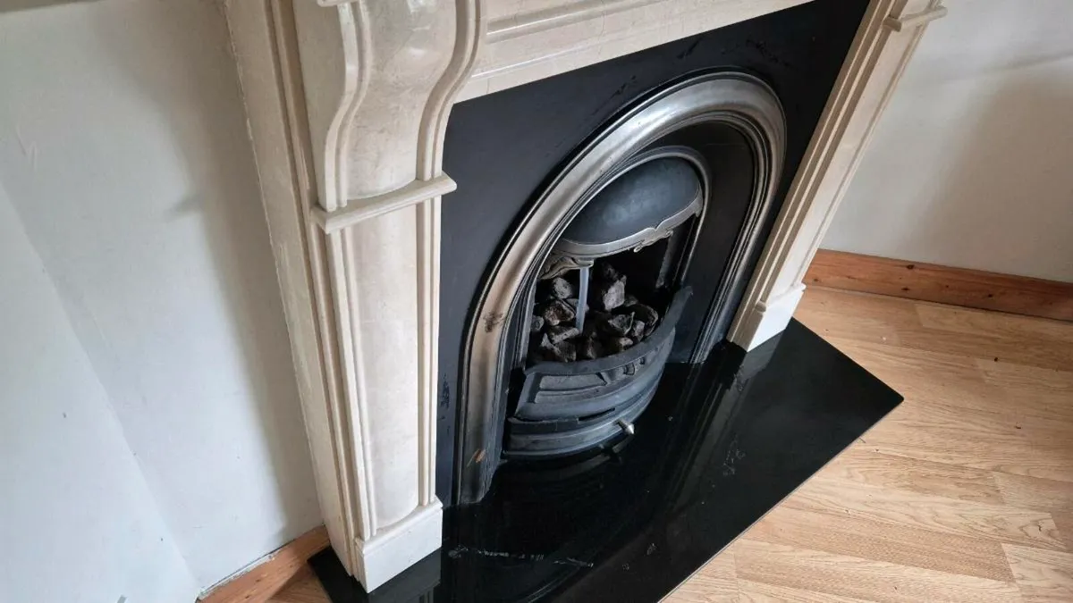 Marble Fireplace with Gas Fire for Sale - Image 3