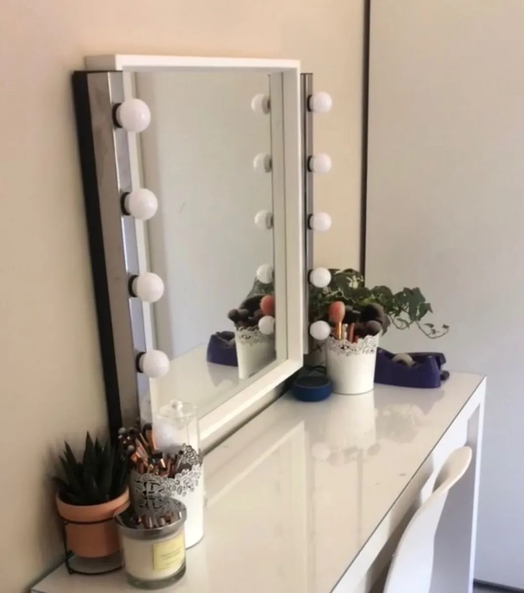 Vanity mirror with lights.