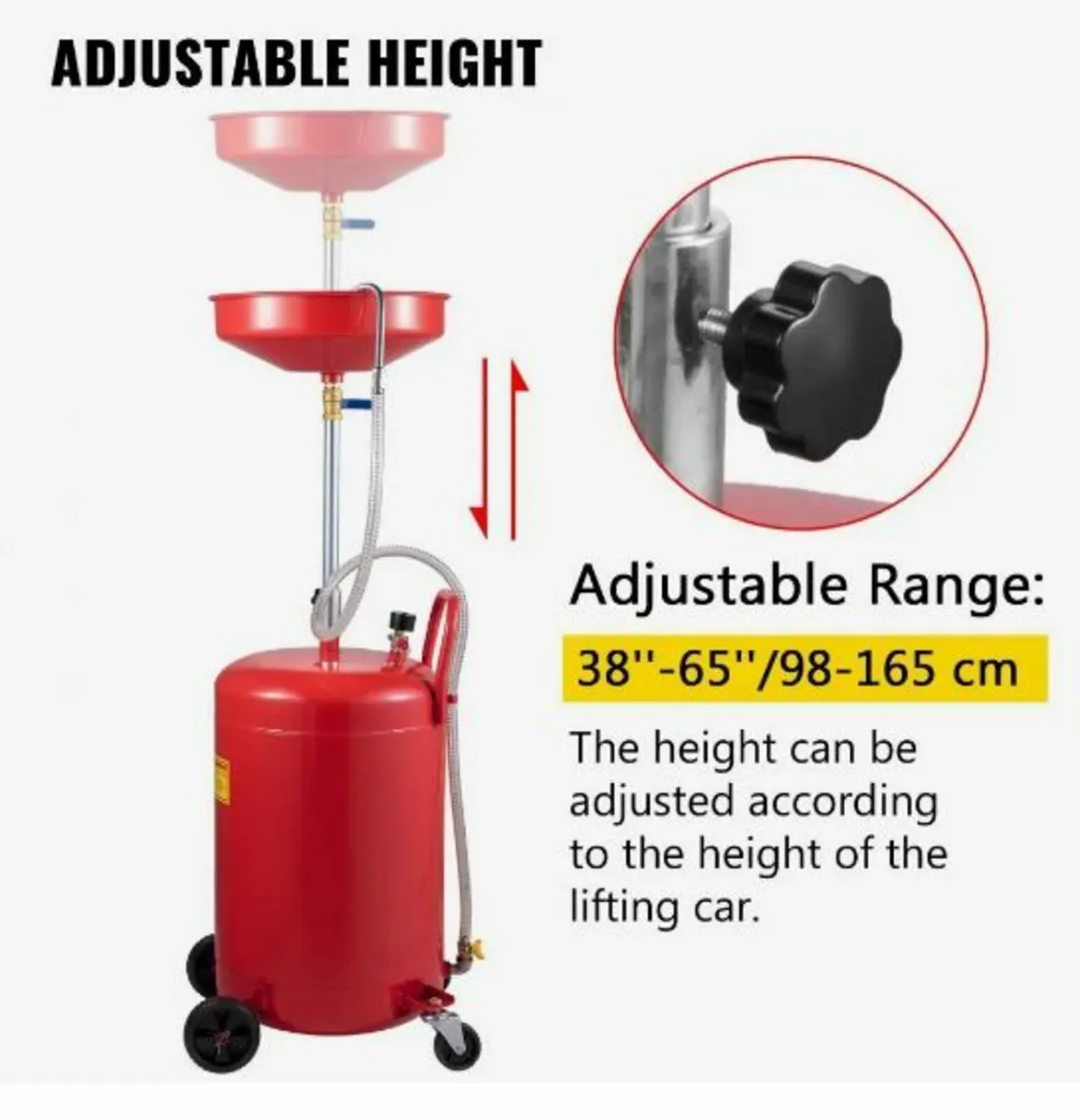 Waste Oil Drain Tank 20 Gallon Portable - Image 3
