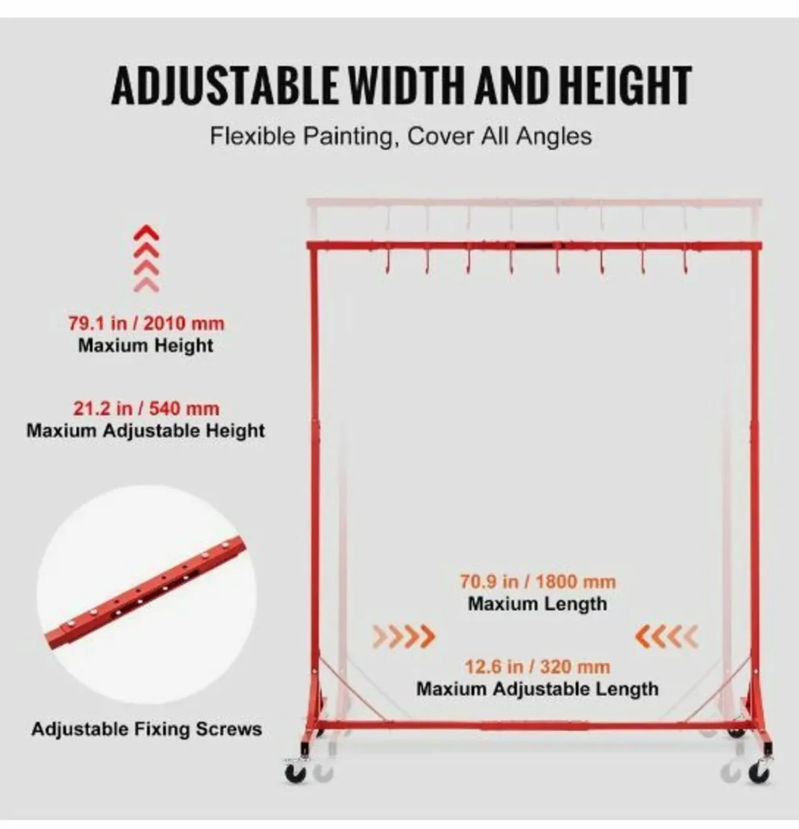 Painting Rack Adjustable Paint Hanger 8 Hooks - Image 3