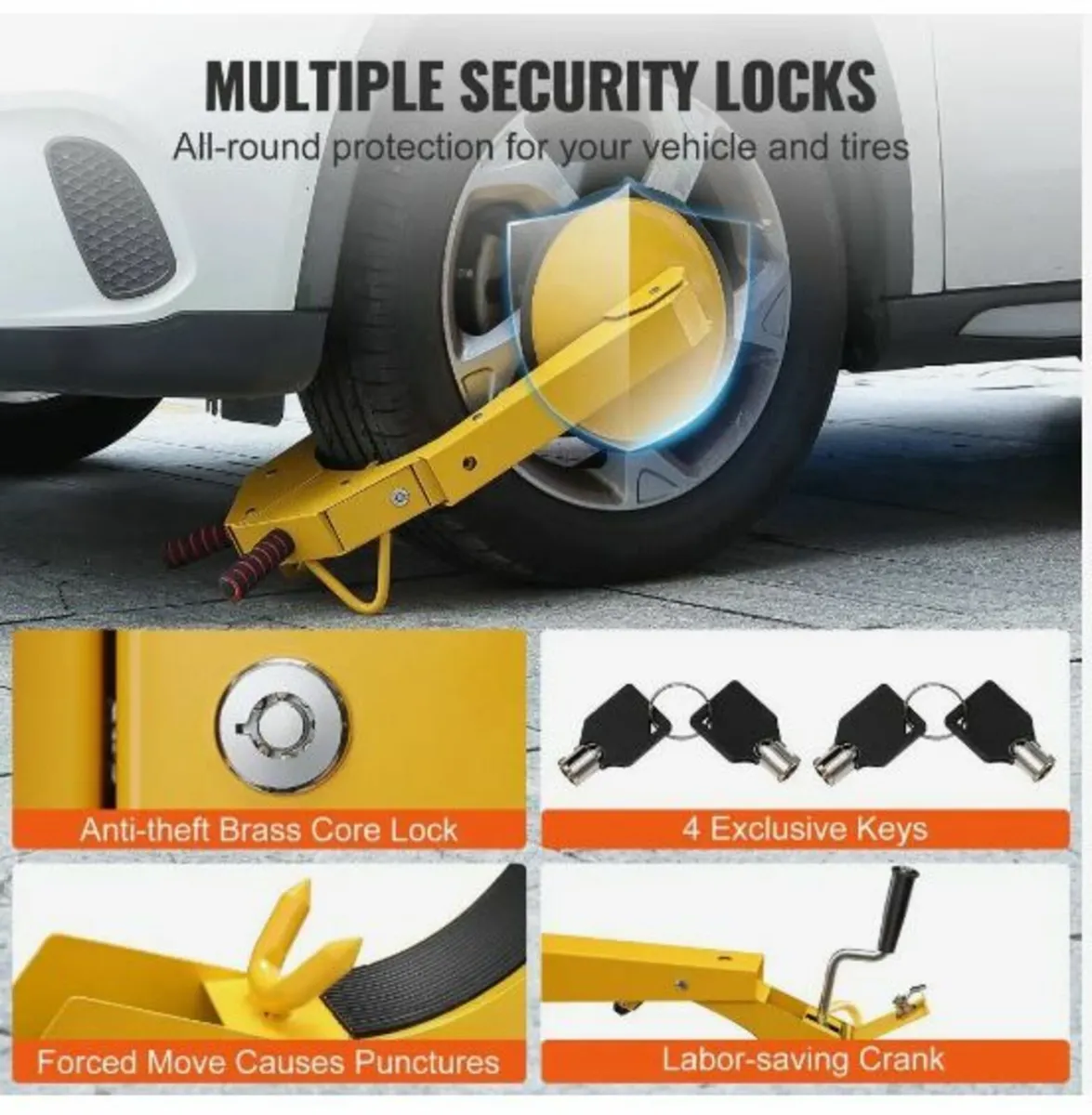 Wheel Lock Clamp, 2-Pack Trailer Wheel Lock - Image 2
