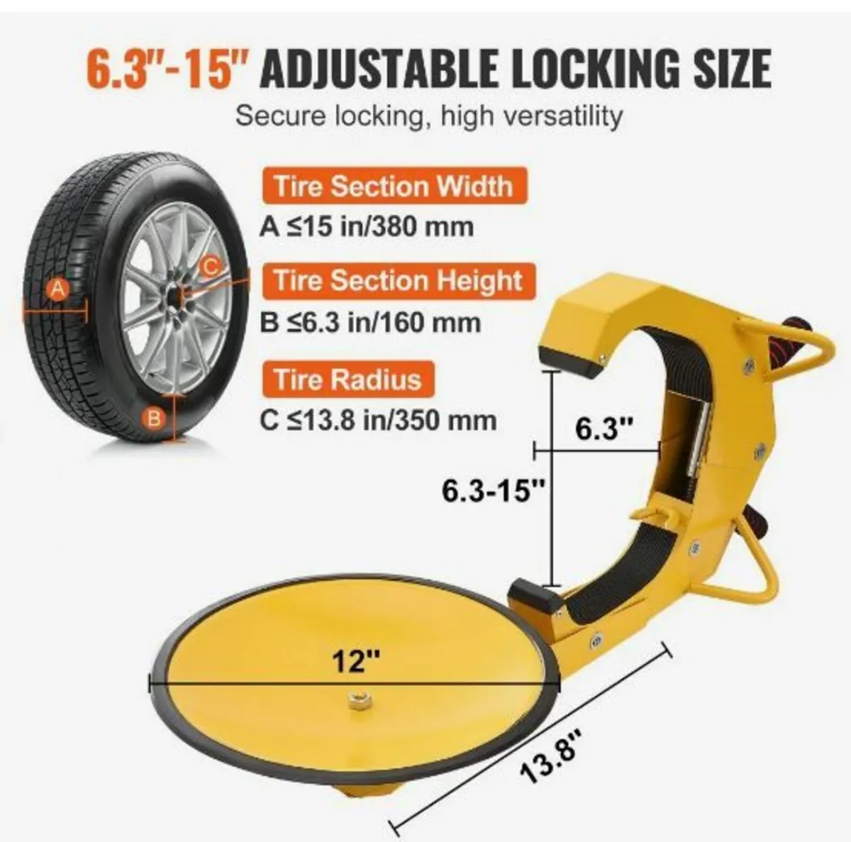Wheel Lock Clamp, 2-Pack Trailer Wheel Lock - Image 4