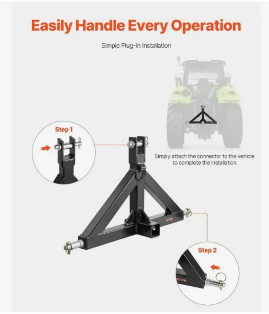3 Point 2" Trailer Hitch Receiver Quick Hitch - Image 4