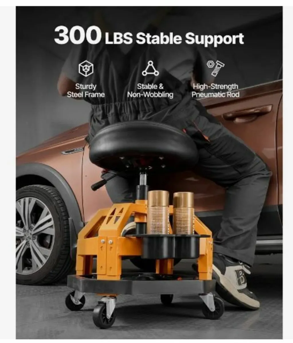Rolling Shop Stool Heavy-Duty Garage - Image 4