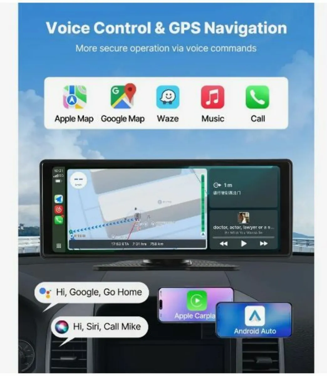Car Stereo Radio CarPlay Touchscreen 10 in Apple - Image 4