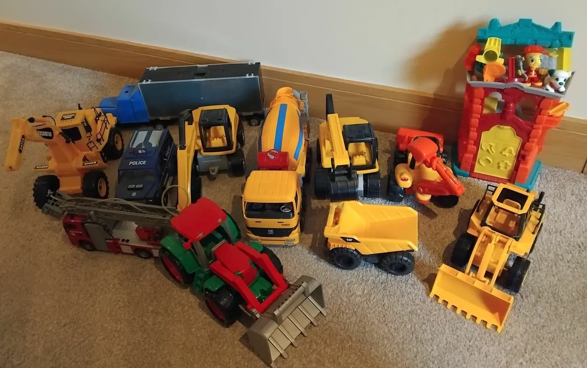 Construction Toy Bundle: Bruder, C.A.T, Playdoh - Image 2