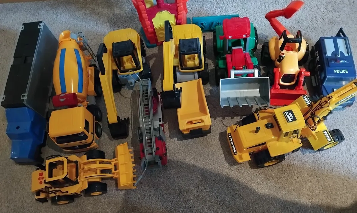 Construction Toy Bundle: Bruder, C.A.T, Playdoh - Image 1