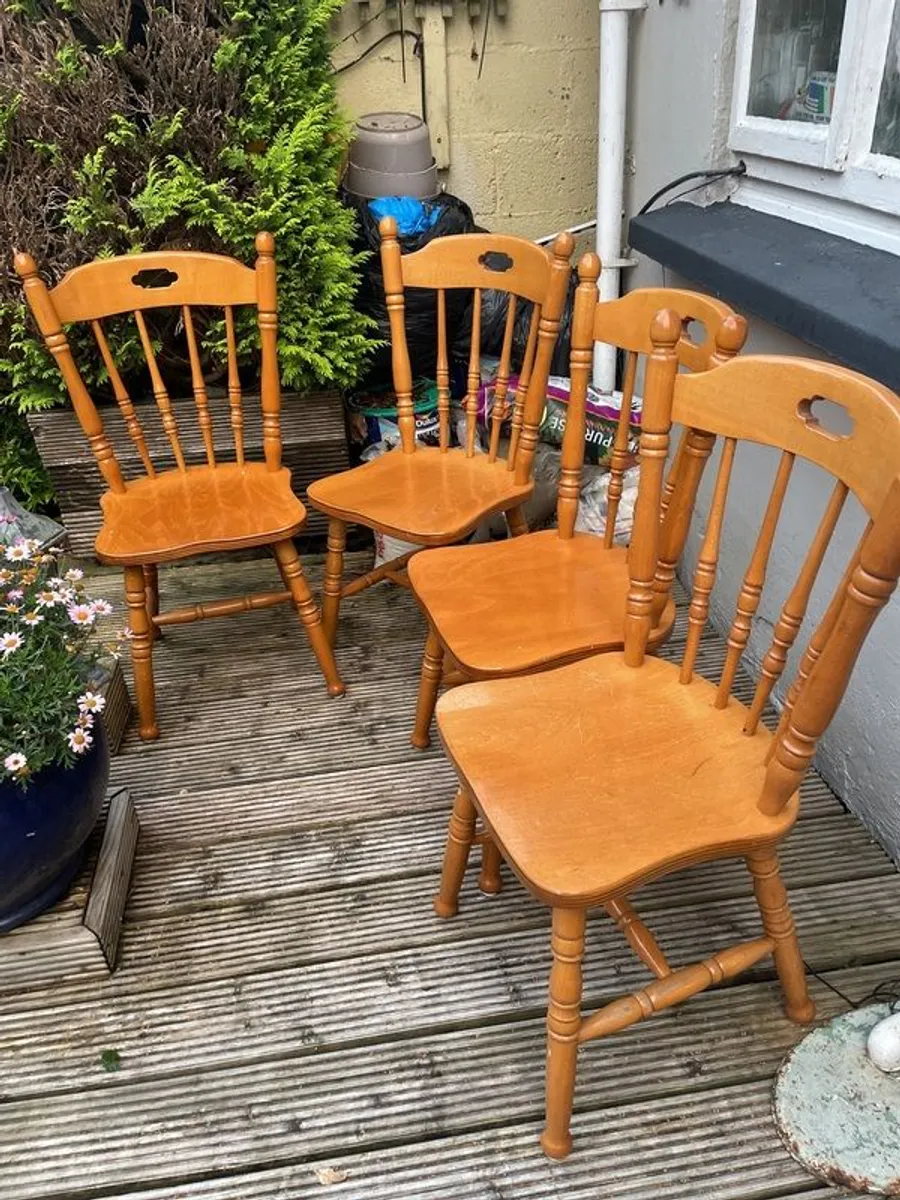 solid pine chairs - Image 1
