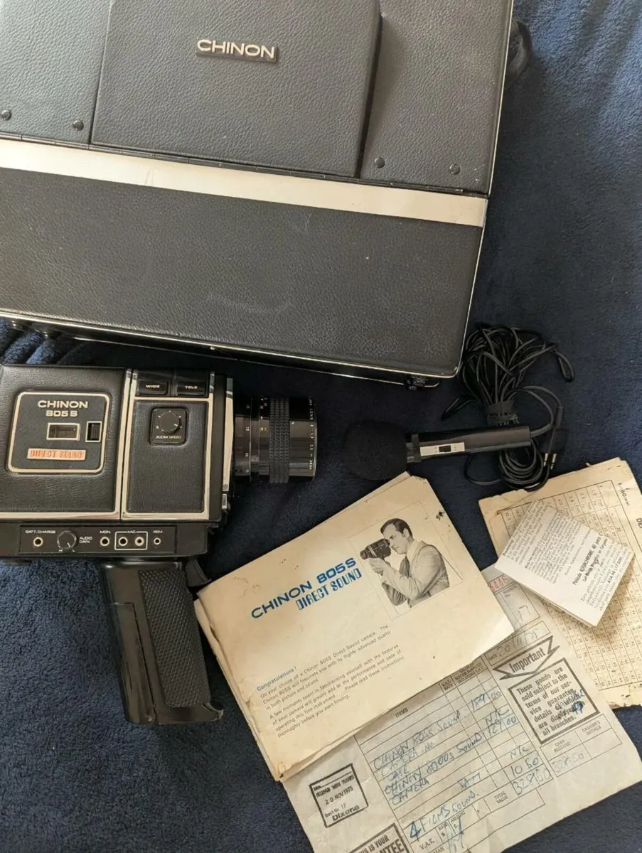 Chinon 805s Super 8 Camera,Case,manual and receipt