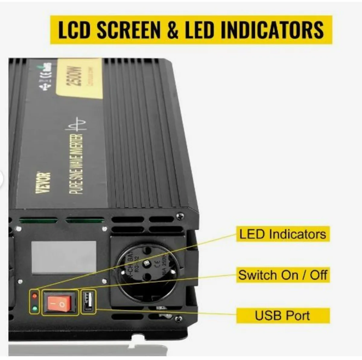 Pure Sine Wave Inverter 2500W Power Inverter - Image 2