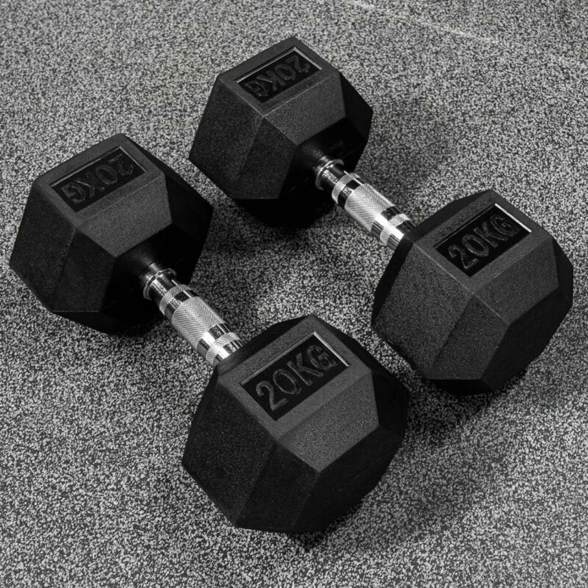 Brand new 2x20 kilo hex dumbbells - Image 1