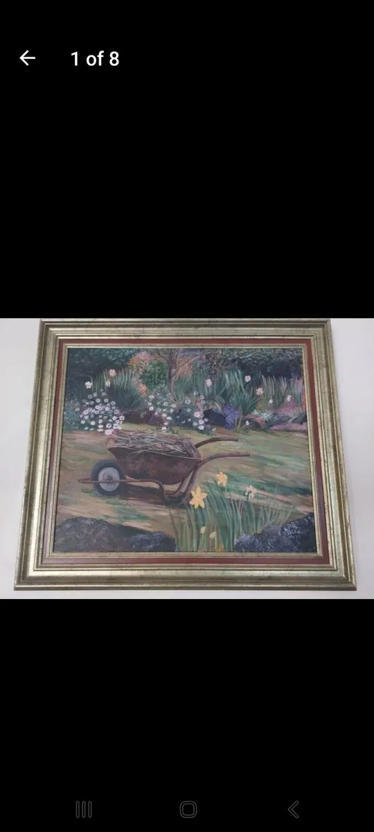 Oil on canvas garden scene - Image 1