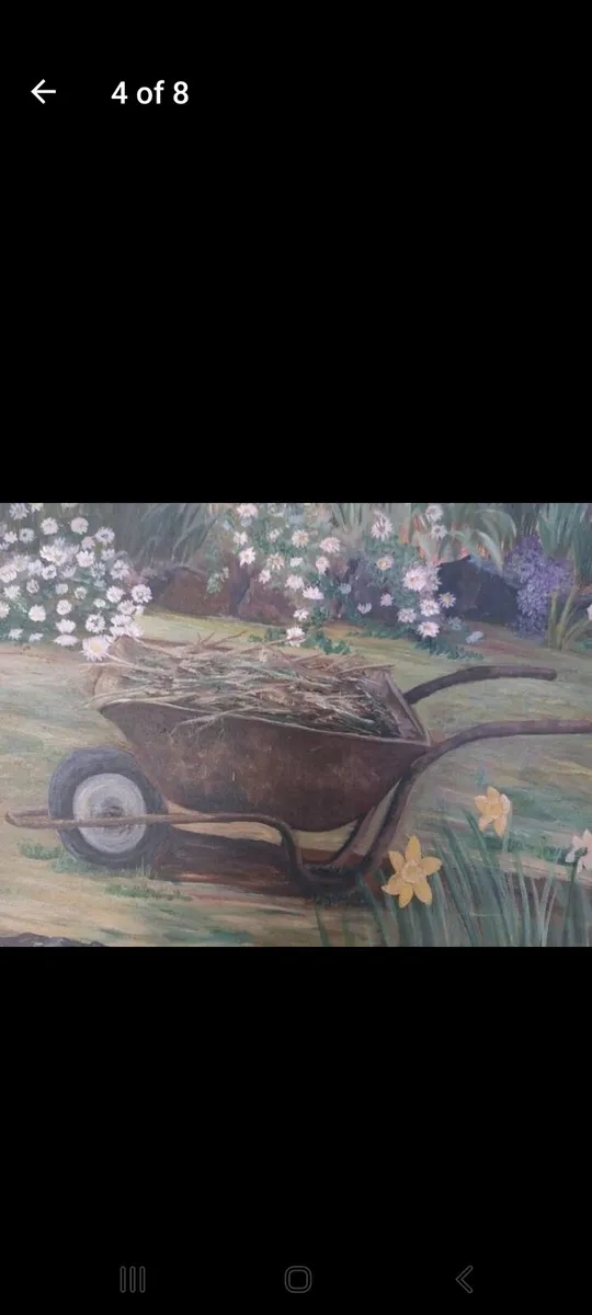 Oil on canvas garden scene - Image 3