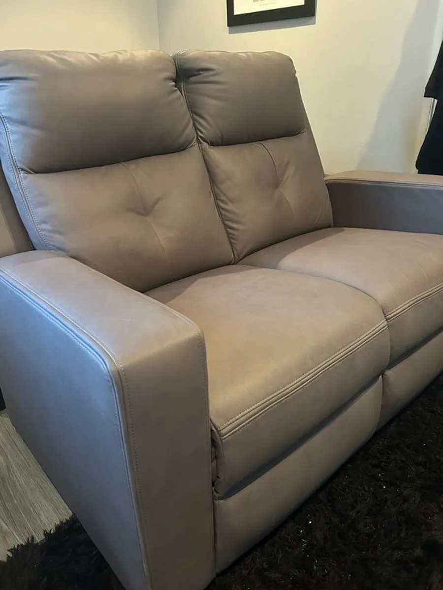 2 seater sofa with cushions and blanket - Image 2