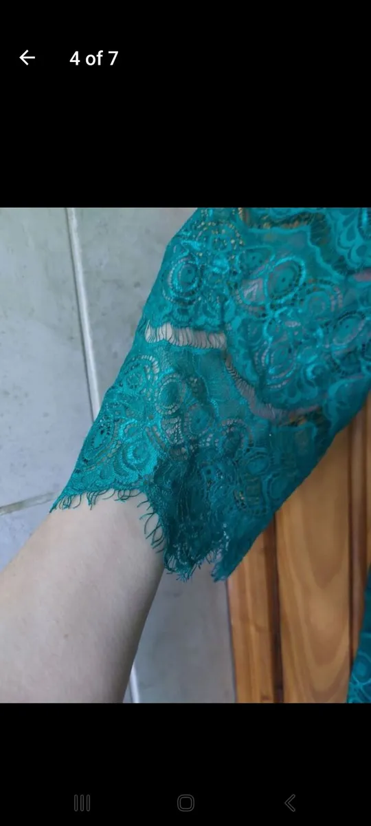 Monsoon teal lace mini dress (free postage) - Image 4