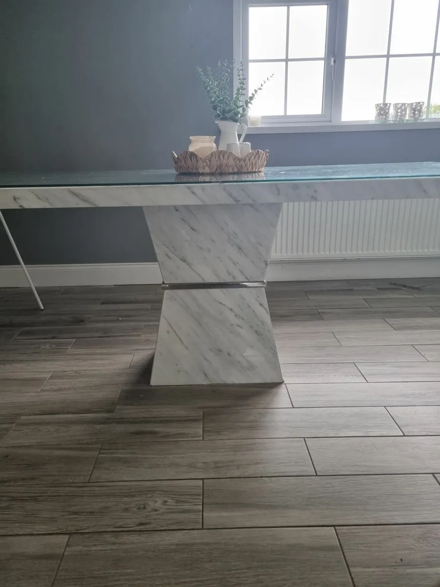 Real marble dining table for sale - Image 2