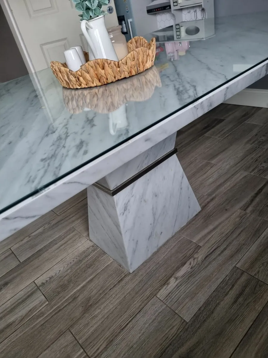 Real marble dining table for sale - Image 4