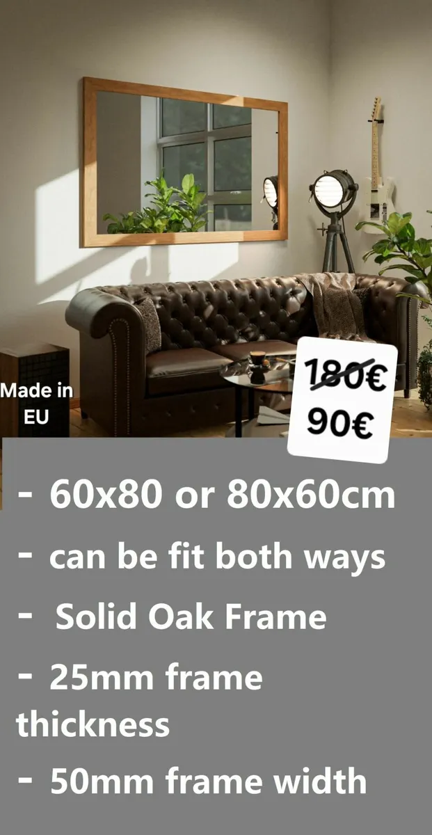 Bathroom Wooden Mirror Living Room Bedroom Decor