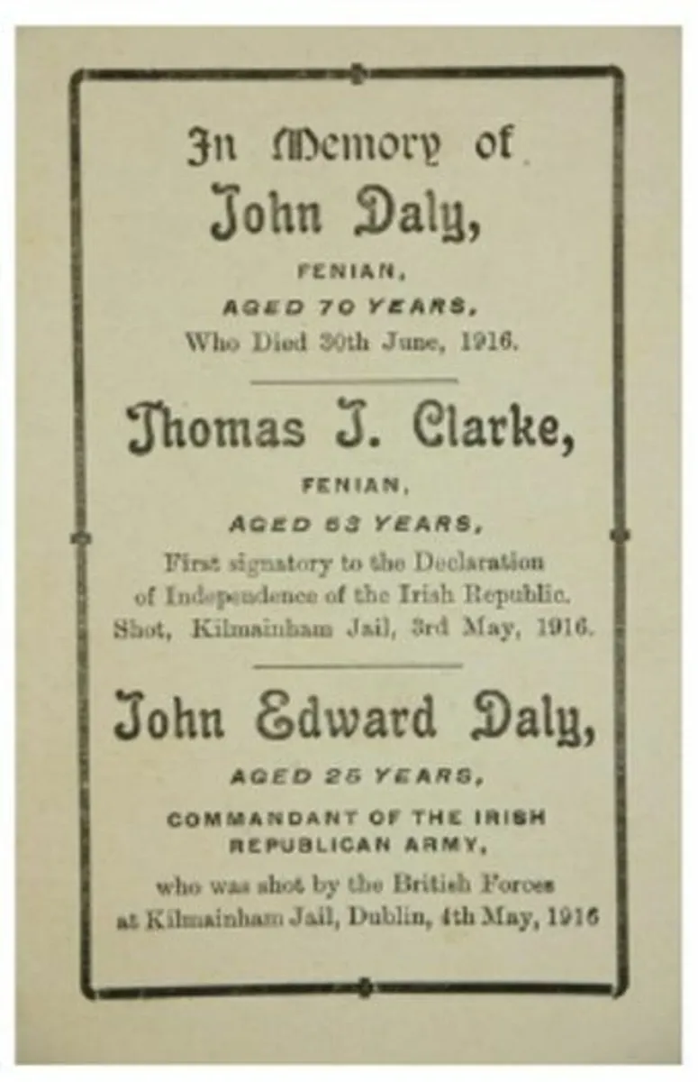 IRA Memorial Card Memorial Card: