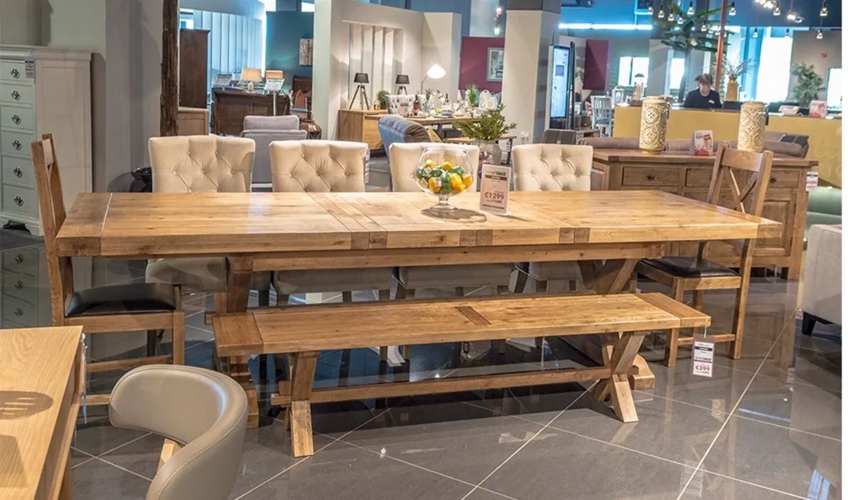 Ez living Athens oak extendable dining table