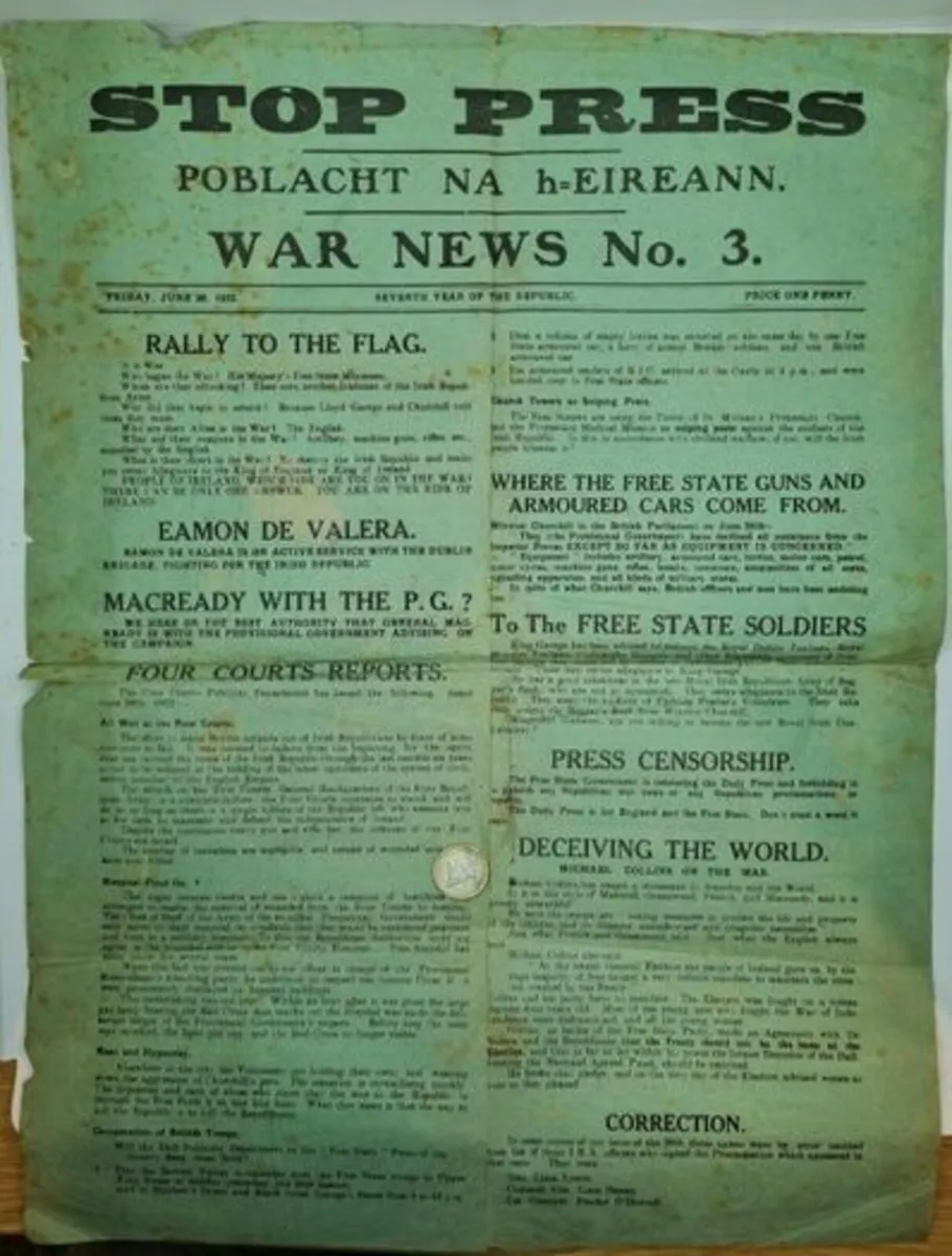 Stop Press. Poblacht na hEireann 1922