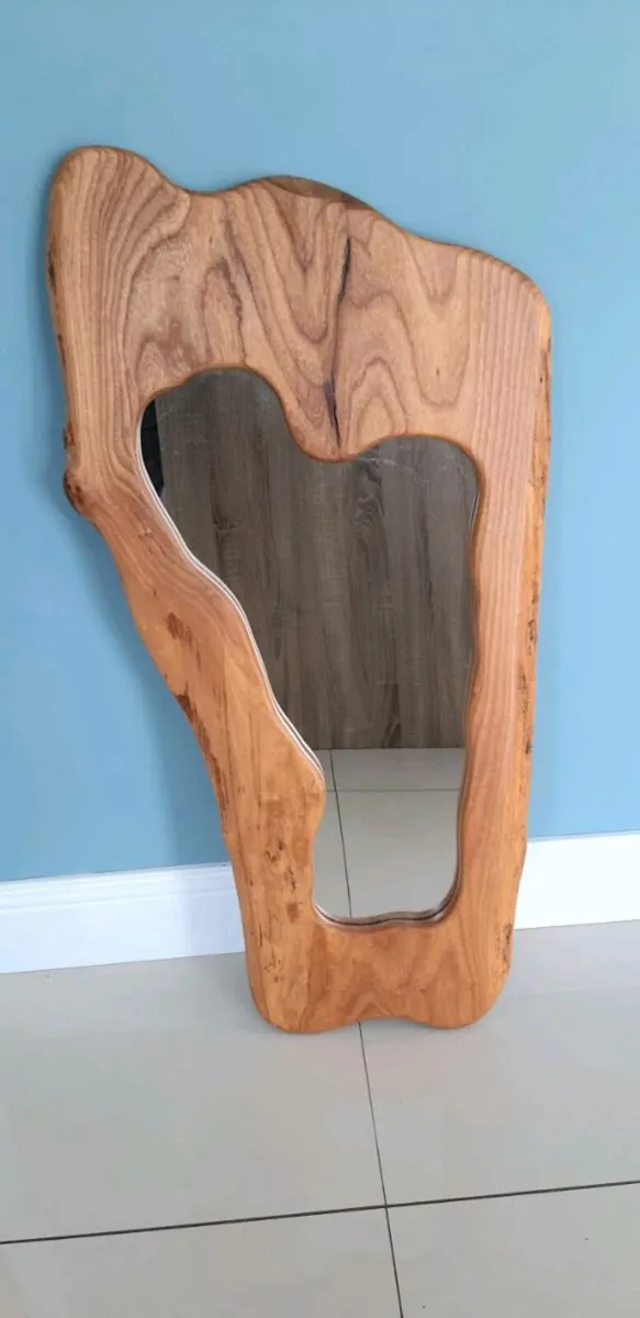 Handcrafted Wooden Mirror - Image 1