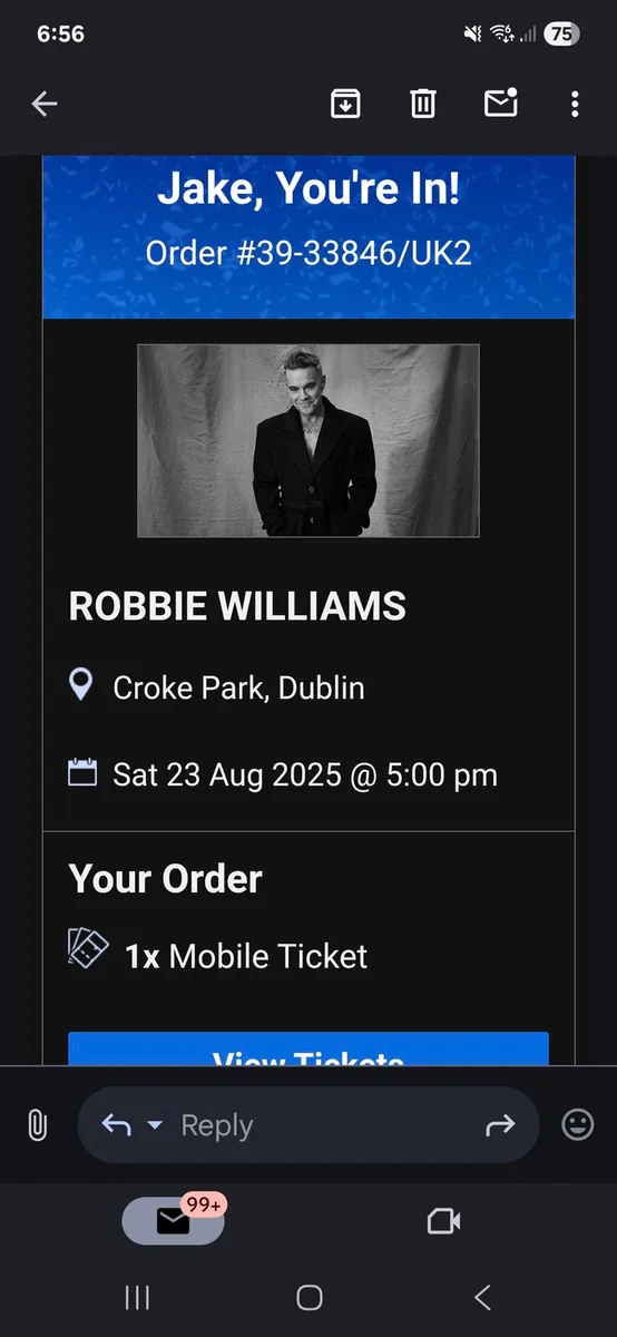 Robbie Williams Ticket