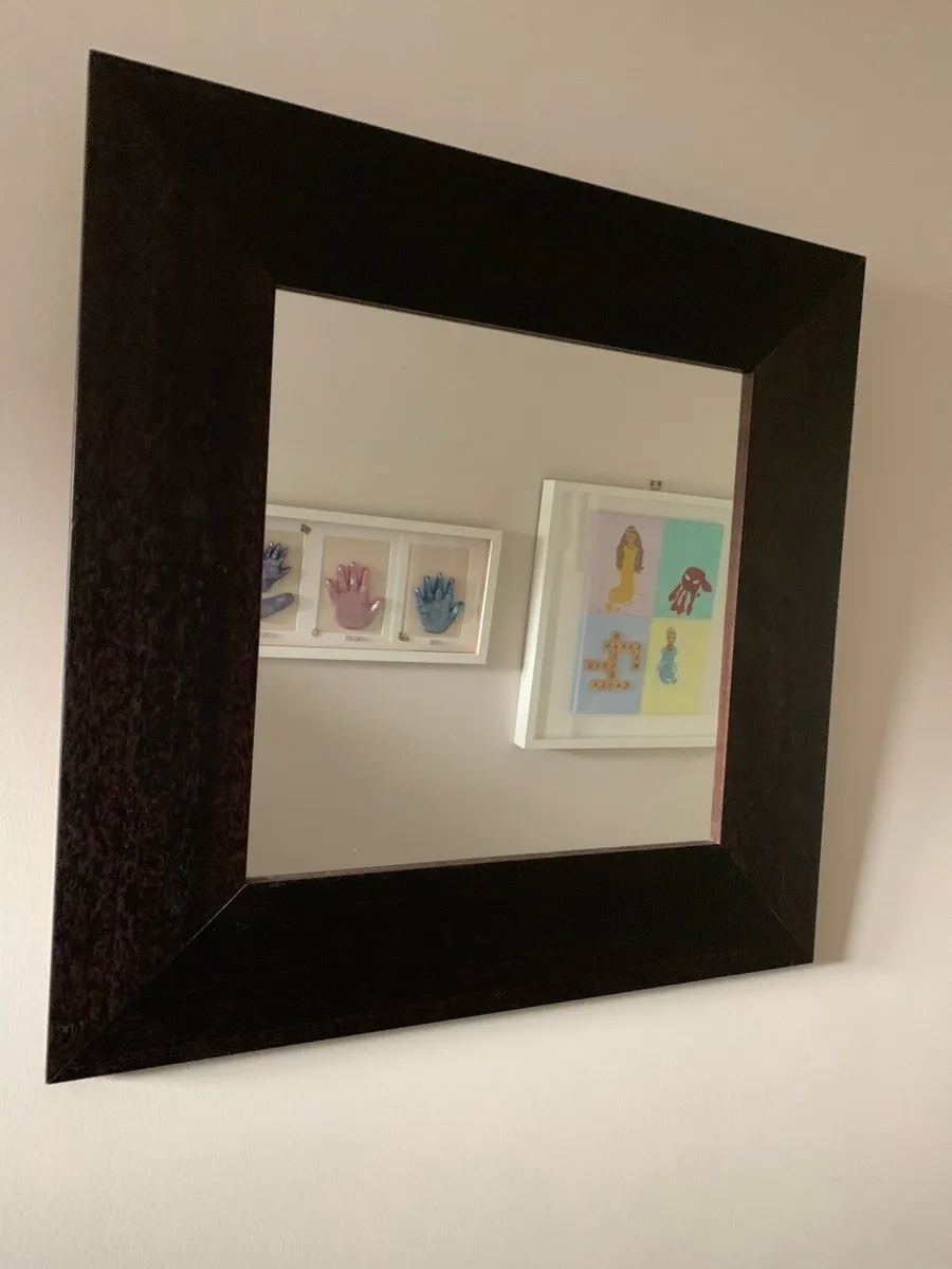 Beautiful Square Chocolate Wooden Framed Mirror - Image 1