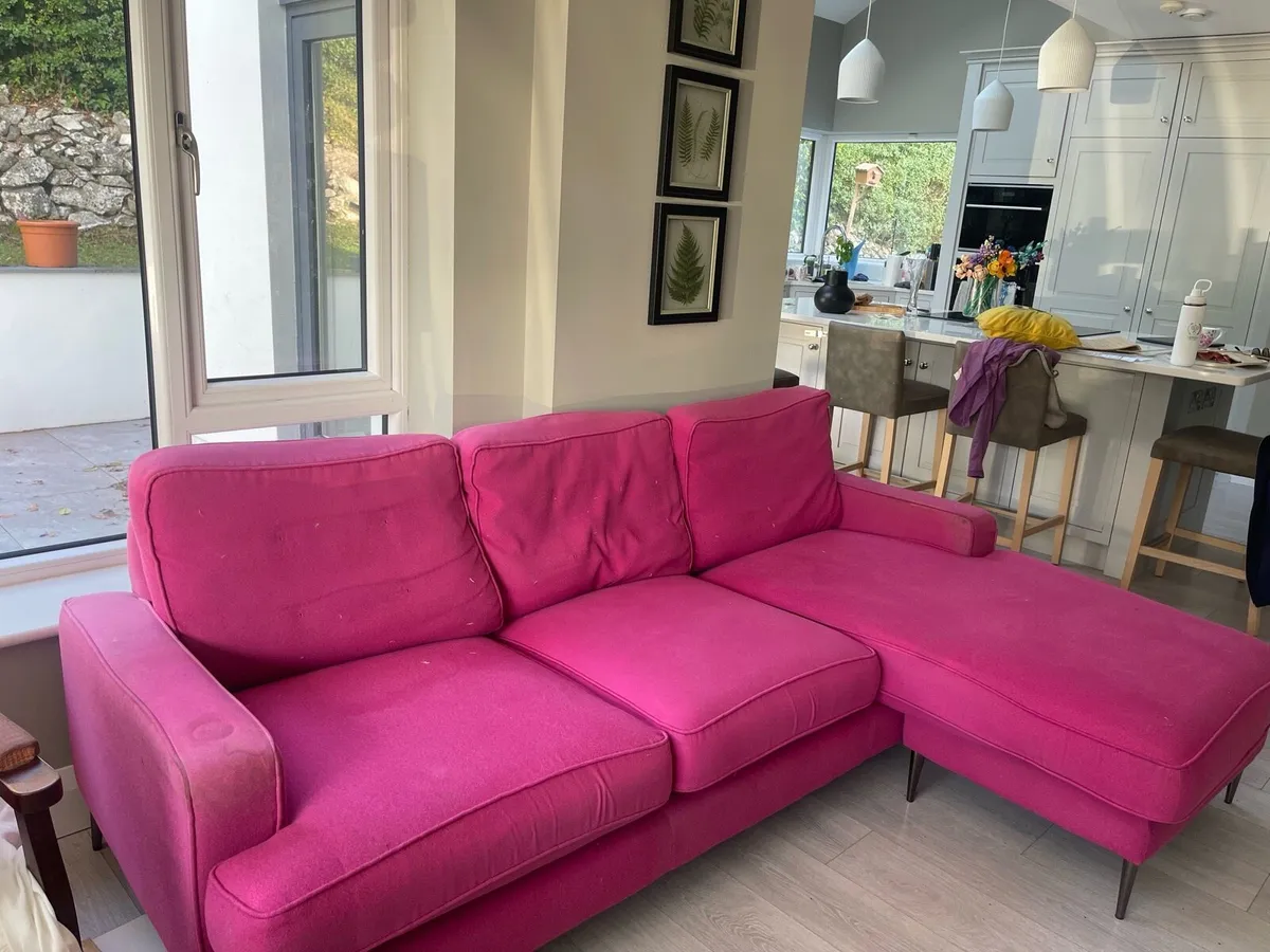 Pink 3 seater sofa - Image 2