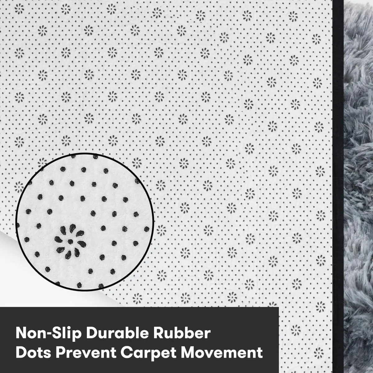 Living Room Grey Rug Soft Fluffy 160x230cm - Image 4