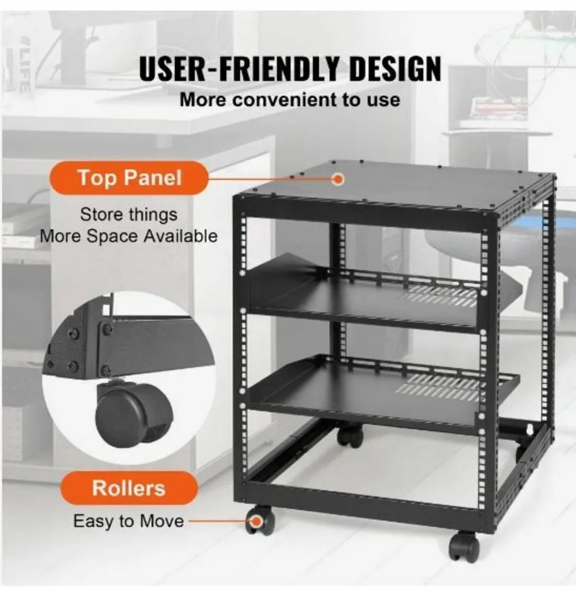 12U Open Frame Server Rack - Image 2