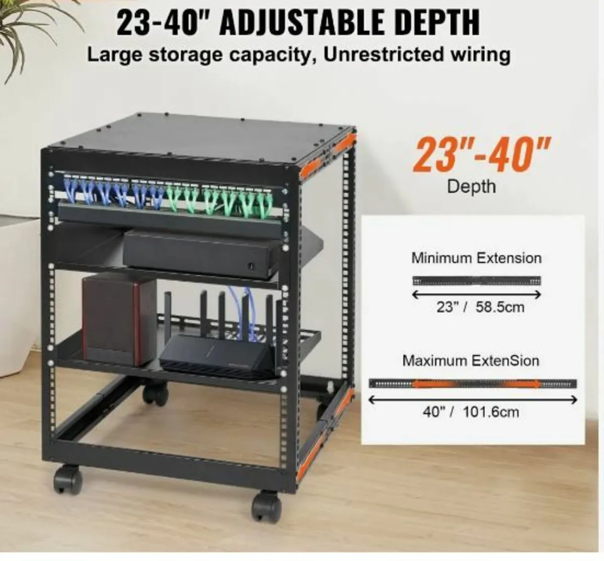 12U Open Frame Server Rack - Image 3