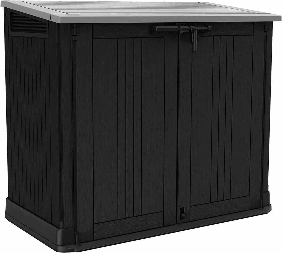 Outdoor Garden Storage Shed, Dark Grey 32x71x113cm - Image 3