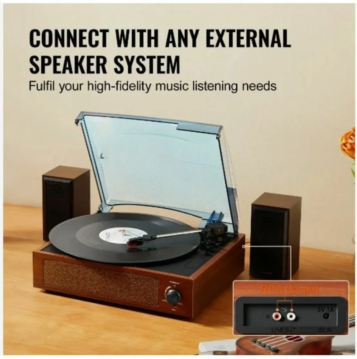 Bluetooth Vinyl Record Player 3-Speed - Image 1