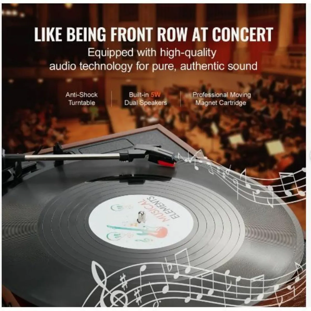 Bluetooth Vinyl Record Player 3-Speed - Image 3