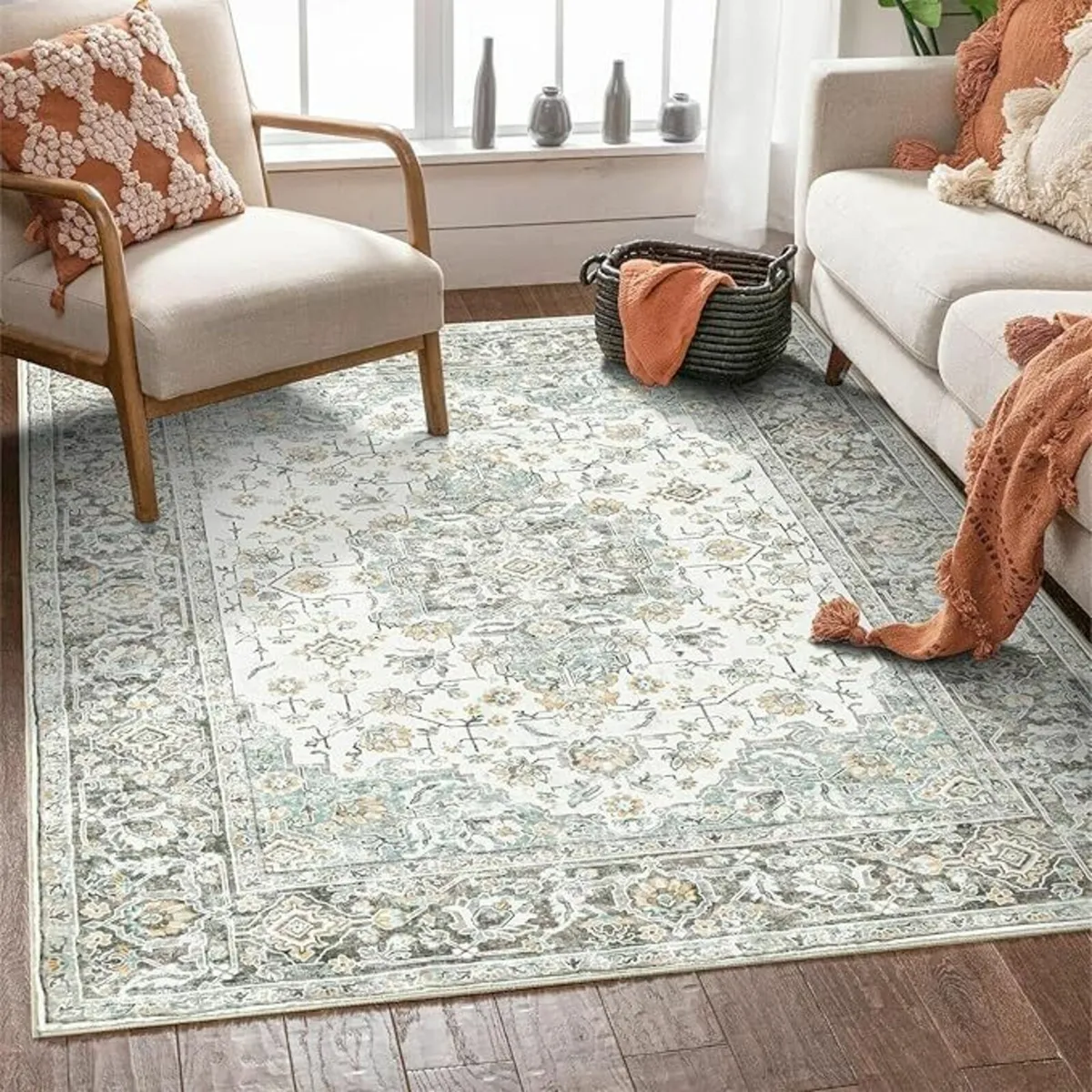 Vintage Boho Area Rug Office, Beige 120x170 cm - Image 1