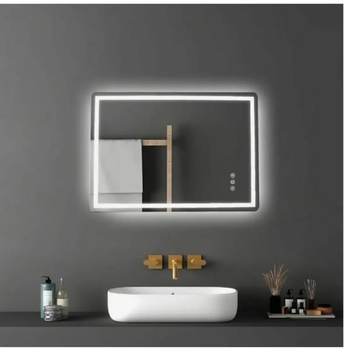 LED Bathroom Mirror 3 Color Anti-fog Wall Mounted - Image 3
