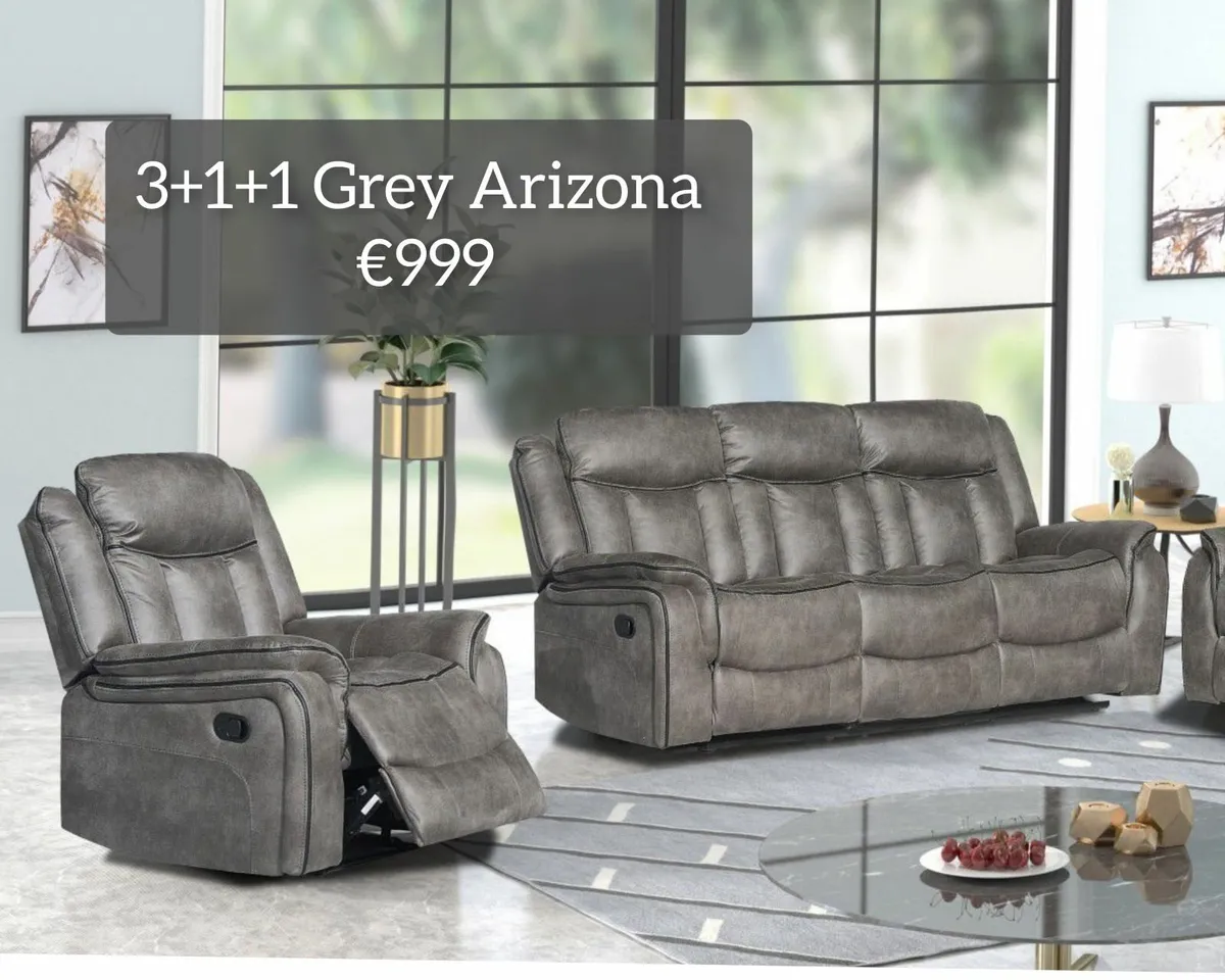 NEW Living Room Sofa - Arizona in Grey Finish - Image 3