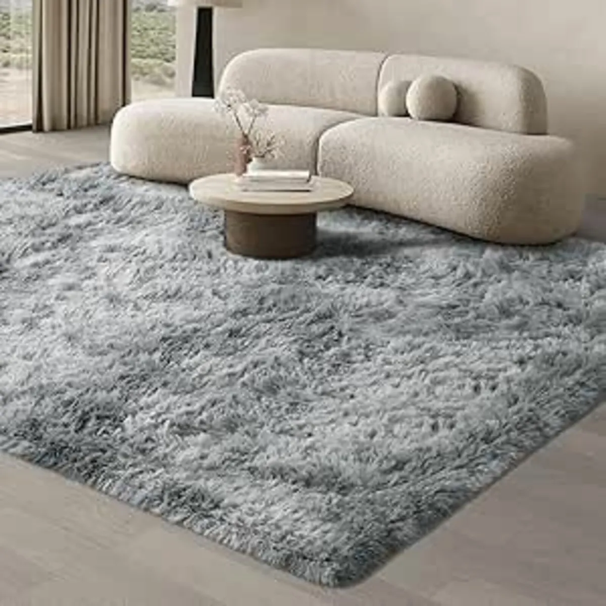 Living Room Rug Soft Fluffy Grey 200x300cm - Image 1